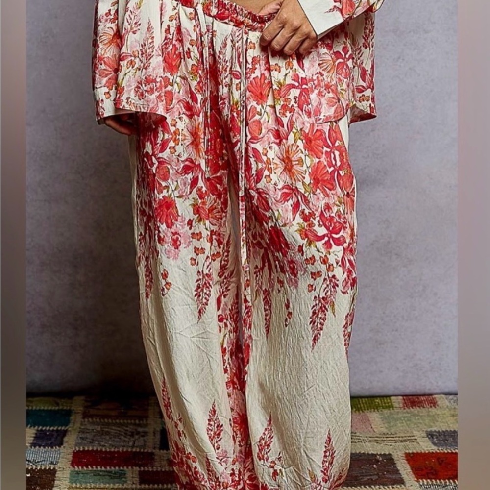 POL Floral Wide Leg Pants
